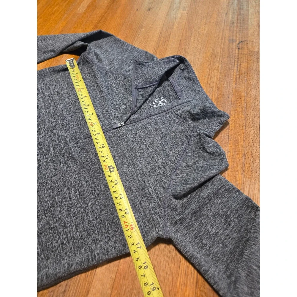 Justice Girls 16 Gray Space Dye Quarter Zip Long Sleeve Thumbholes Active Top